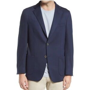 Samuelsohn Loro Piana Rain System Fabric Wool Navy Sport Coat Blazer 44R